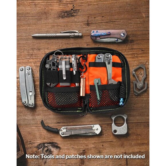 VE10 EDC Pouch Small Pocket Tool Pouch with 10 Compartments, Men's Pocket Organi - Picture 8 of 10